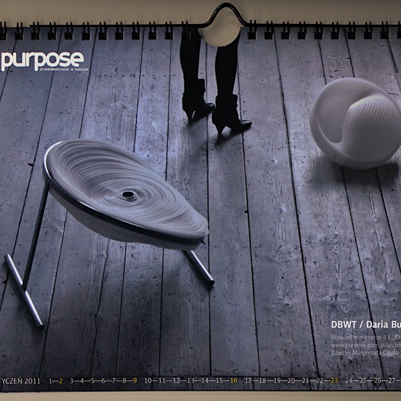 «the Onion» lamp and chair by designer Daria Burlińska - in the «Purpose» magazine/blog calendar